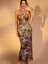 New Sequin Fitted Hollow Out Sexy Off Shoulder Evening Dress For Women, Elegant